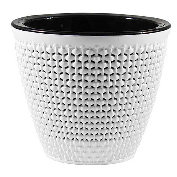 Кашпо Ротанг 1,6л Белый/Чёрный d15.5 h17см 