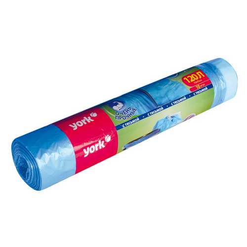 Мешок для мусора "YORK" 120 л. (10 шт) с тесьмой