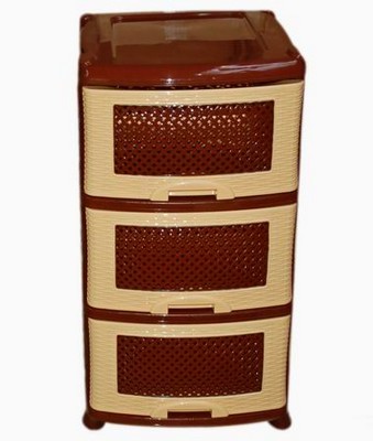 Комод 3-х секц без декора ПЛЕТЕНКА коричневый 39х47х75см