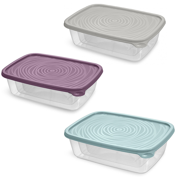 Контейнер "Романо" прямоугольный набор (0,45л; 0,9л; 1,6л) (то)