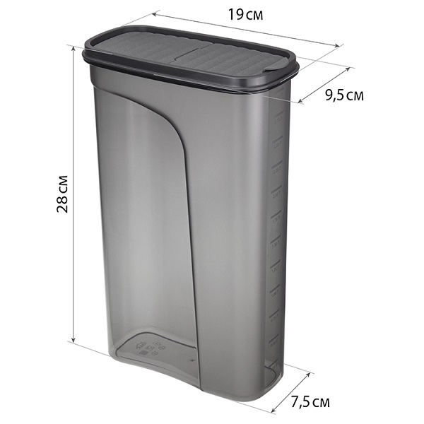 Емкость для сыпучих продуктов БЕСТ 3л (графитовый)