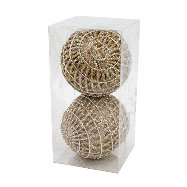 Шарики елочные 10см набор 2шт 