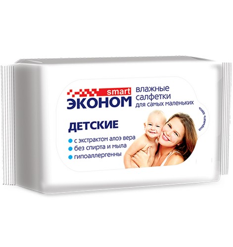 Эконом smart №100 влажные салфетки детские