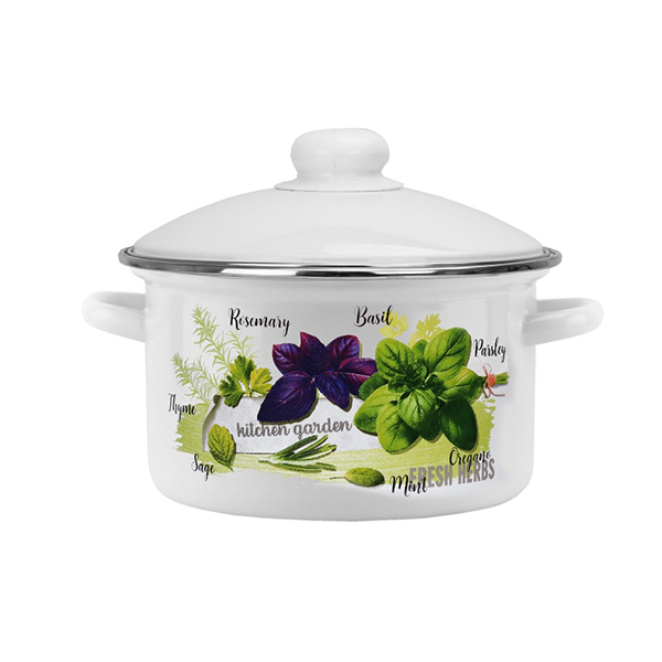 Кастрюля эмал  2,0л   01-1610.1/4М-Базилик Эмаль SELECT