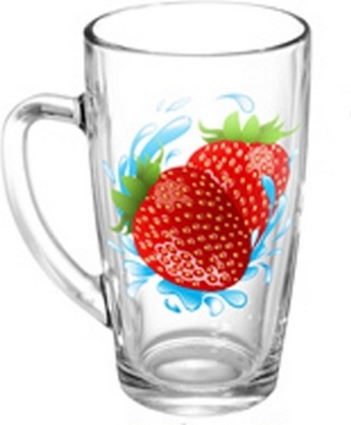 Кружка "Капучино" 400мл Клубника 