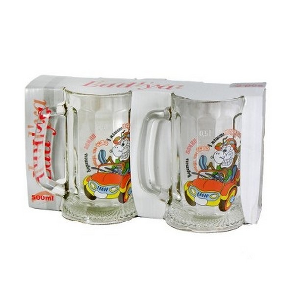 Набор кружек для пива 2шт. 500 мл "Ладья" Приколы