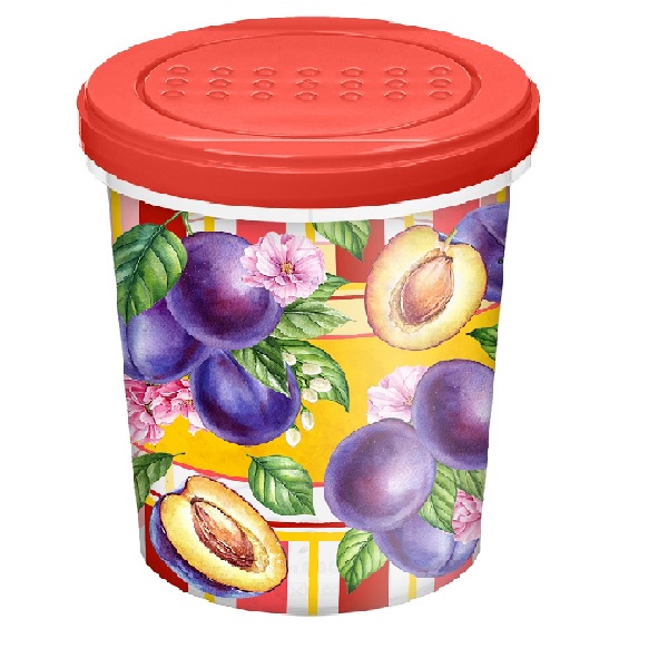 Банка с завинчивающейся крышкой "Asti" 1л с декором "Сицилия" (красный)