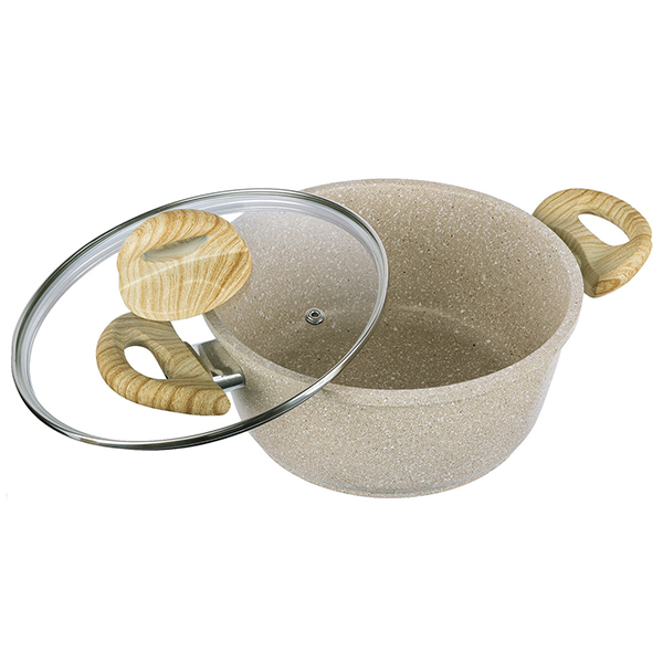 Кастрюля а/пр литая 4,0л стекл/кр Ваниль ТМ Традиция