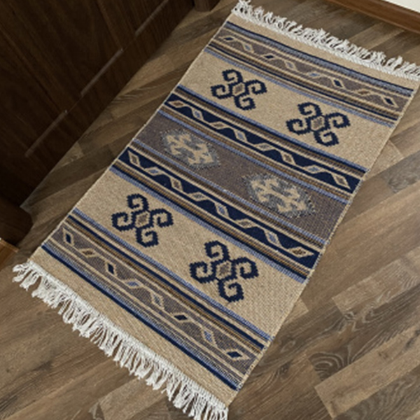 Коврик  Kilim Usak UK10  6121002 50% хлопок. 50% смешанные нити 60х120 синий,Турция
