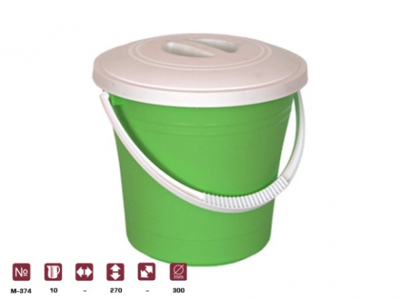 Ведро 10л. с крышкой (микс)(то)