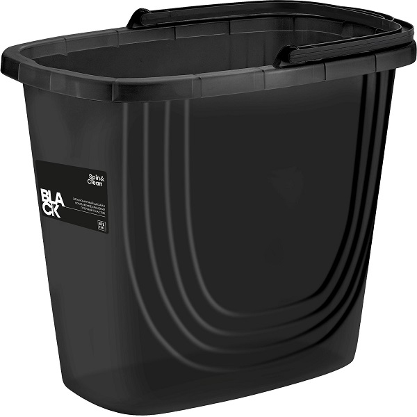 Ведро 10л Spin&Clean Black прямоугольное (то)