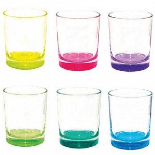 Стакан 250 мл низк "Гладкий" Микс (крашеное дно)