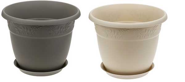 Кашпо РЯБИНА с поддоном D130 мм 0,8л