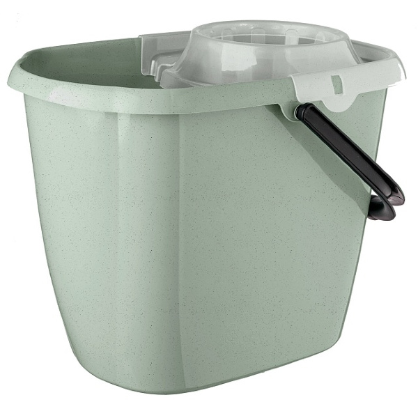 Ведро "Greenland" прямоугольное 12л с отжимом МОП (зеленый флэк)