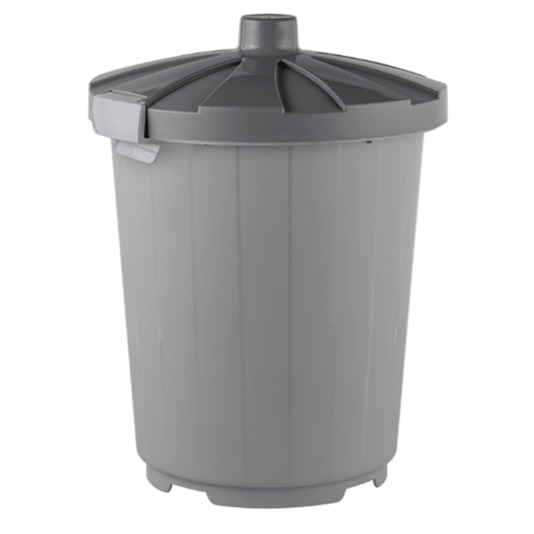 Бак 105л с крышкой на колесах (серый)