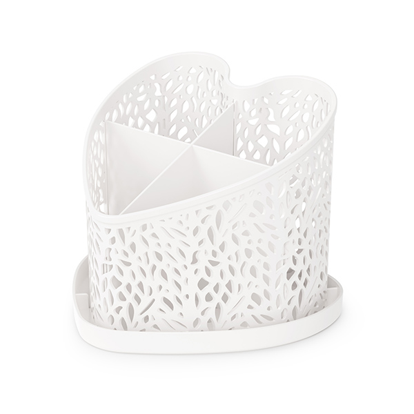 Подставка под столовые приборы "Сердце" (белый)