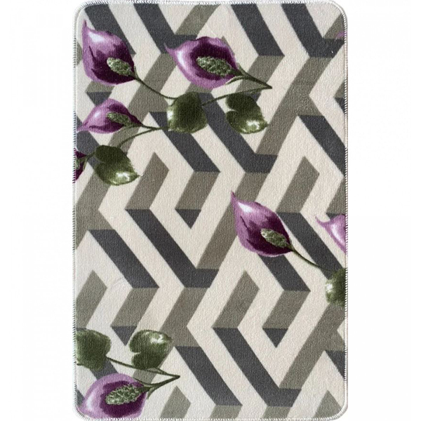 Коврик из полиэстера  NOVA 60x100 арт 1536 бежево-сиреневый Турция