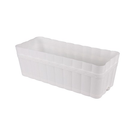 Ящик для цветов "Изюминка" 12л. с поддоном (прямоугольный)(белый)(то)
