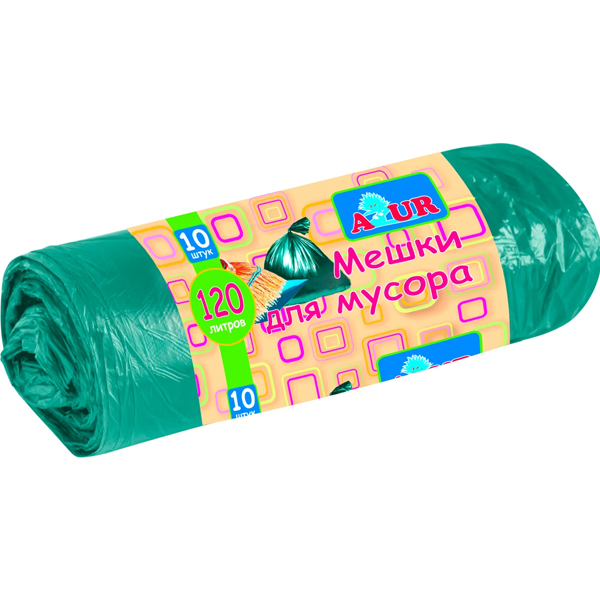 Мешки для мусора AZUR 120л (10шт.)
