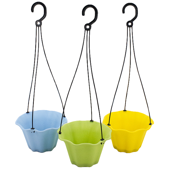 Кашпо пластиковое подвесное ЦВЕТОК Ø-18см h-11см (на пластиковом подвесе)