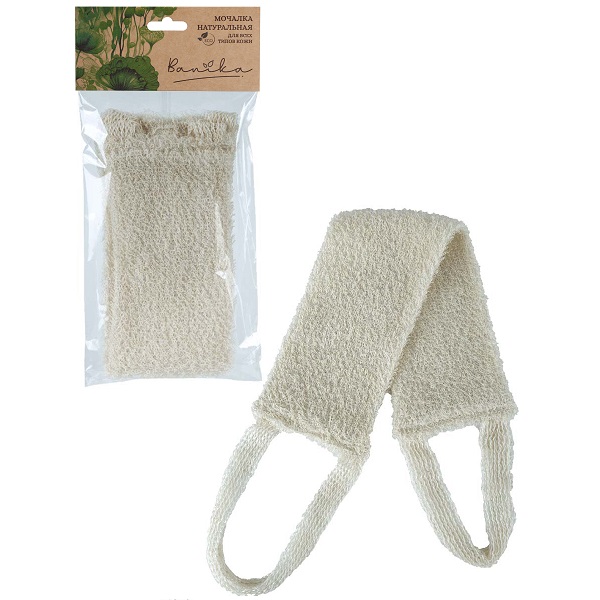 Мочалка д/тела "Длинная", хлопок, 45х9см