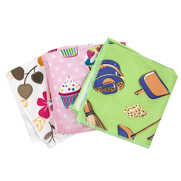 Салфетка микрофибра 30*30см плотная, с рисунком 600шт в коробке