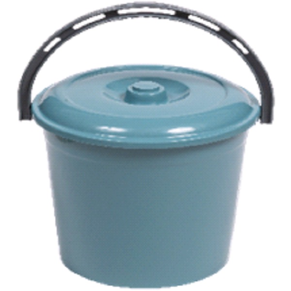 Ведро 10л с крышкой (бирюзово-синий)