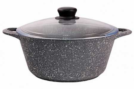 Кастрюля а/пр литая 3,0л стекл/кр Мрамор ТМ Традиция ТМ5233