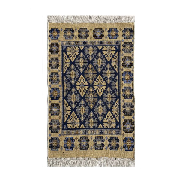 Коврик Kilim Usak из хлопка 60х90 кремовый -синий, Турция