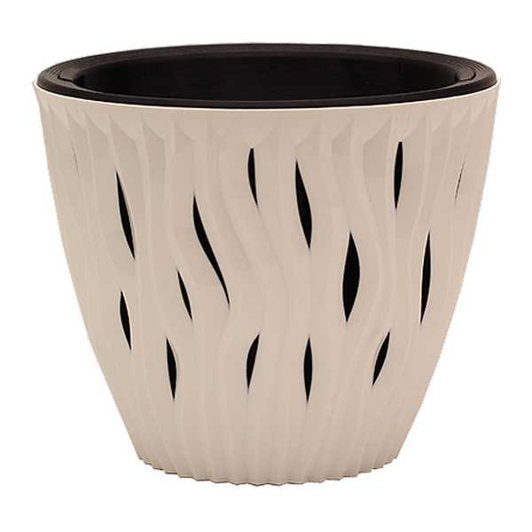 Кашпо Вдохновение 2,25л Белый/Чёрный d17 h17см