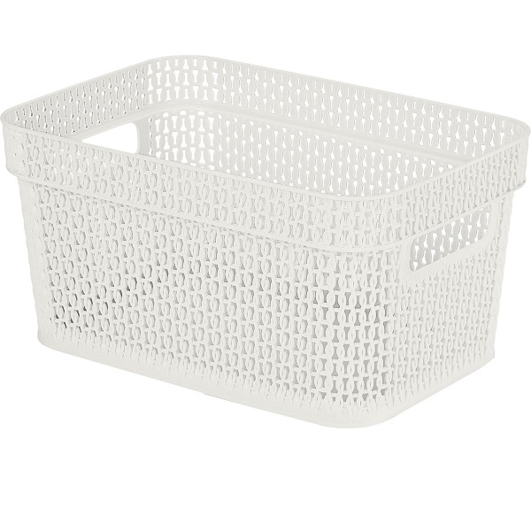 Корзина прямоугольная Ajur 5л (271х183х137мм) белое облако (то)