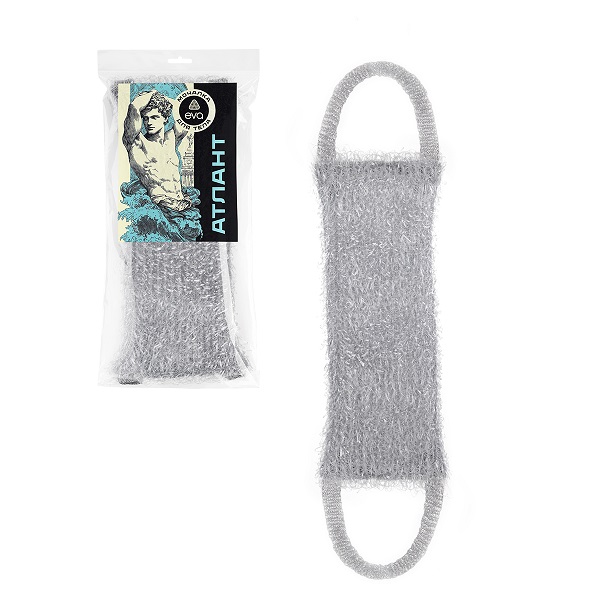 Мочалка д/тела "Атлант" вязаная, ППР, 18х40см, серебро
