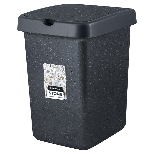 Контейнер для мусора 25л Stone темный камень (то)