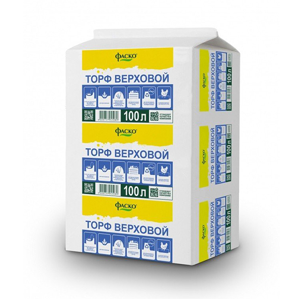 Торф верховой Фаско прессованный 100л