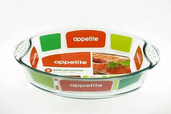 Форма стекл овал 30x21x6см/2,0л с руч ТМ Appetite