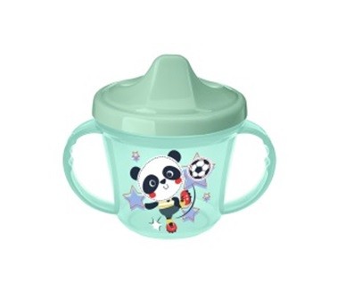 Поильник с ручками и декором 200мл (зеленый) (то)