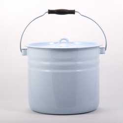 Ведро эмал. 12л цилиндр. с крышкой без рис. (эмаль)