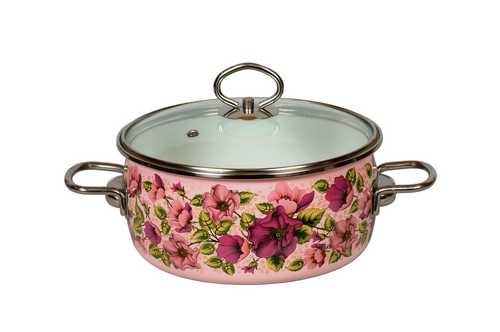 Кастрюля VIOLETTA 3л розовый сфер низк