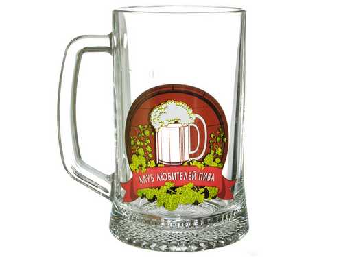 Кружка пивная "Клуб любителей пива" серия "Ладья" 500 мл