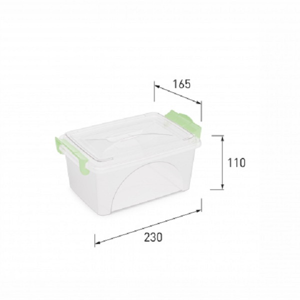 Контейнер прямоуг. с ручками 2.5л (прозрачный)(то)