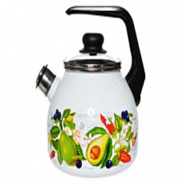 Чайник эмал  3,0л Авокадо 4с209я со свистком