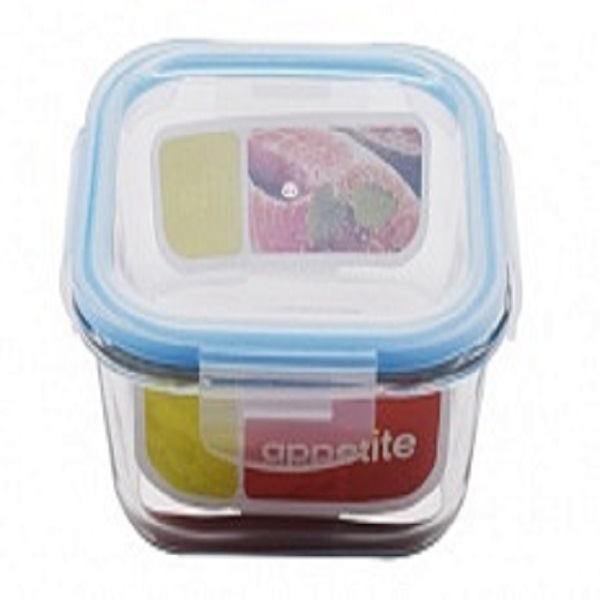 Контейнер стекл квадр 800мл син ТМ Appetite