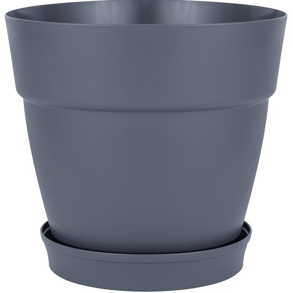 Горшок для цветов Villa de Fiori D360мм с поддоном 20л вулканический серый (то)