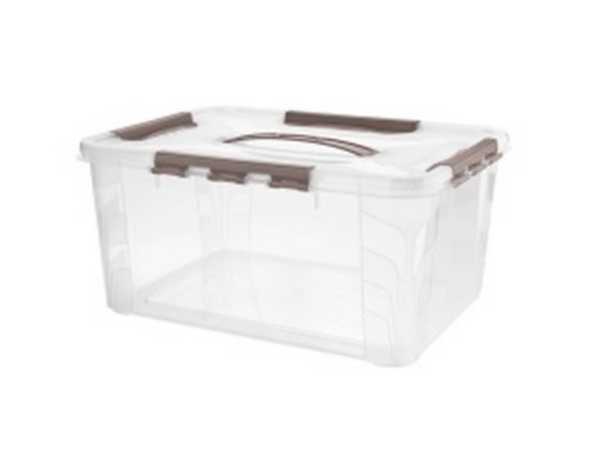 Ящик унив. "GRAND BOX" 390х290х180мм, 15,3л с замками и ручкой коричневый