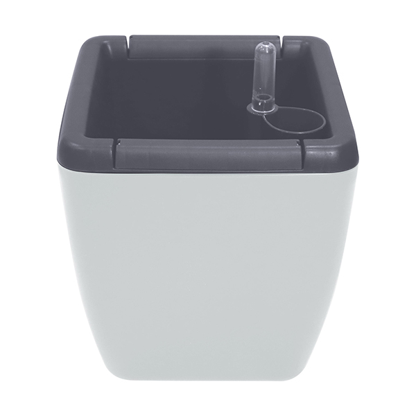 Горшок с автополивом Munchen 5л/2,2л квадратный со вставкой утренний туман (то)