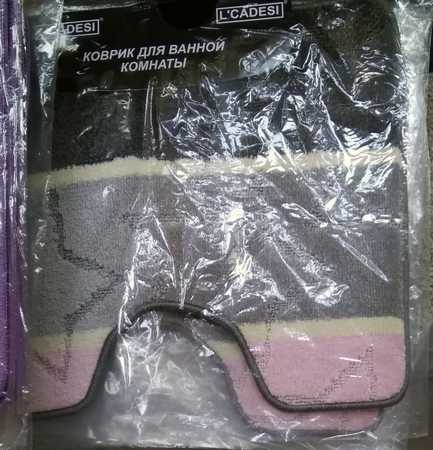 Коврик из полипроп.на латекс. осн.с вырезом"L'CADESI MULTI", 50х60см,серый с роз