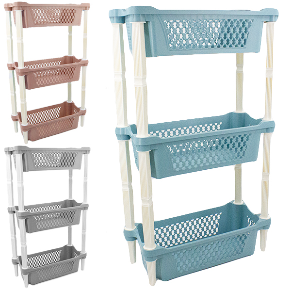 Этажерка 3-х ярусная 42*18*76см (пластик)