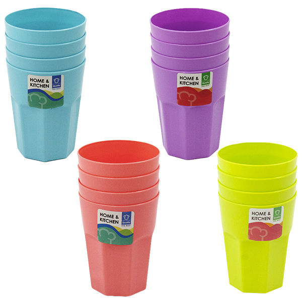 Стакан пластиковый 350мл, набор 4шт 