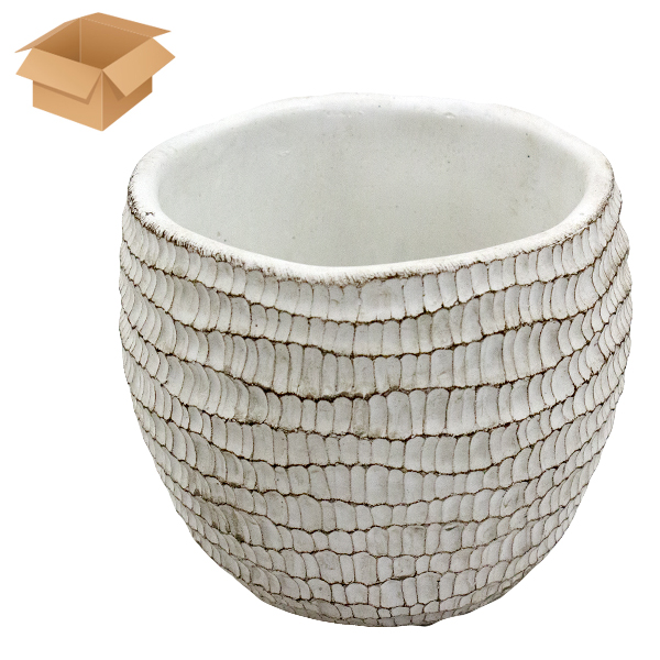 Кашпо керамическое ДЮНЫ светлое 15*15*13см