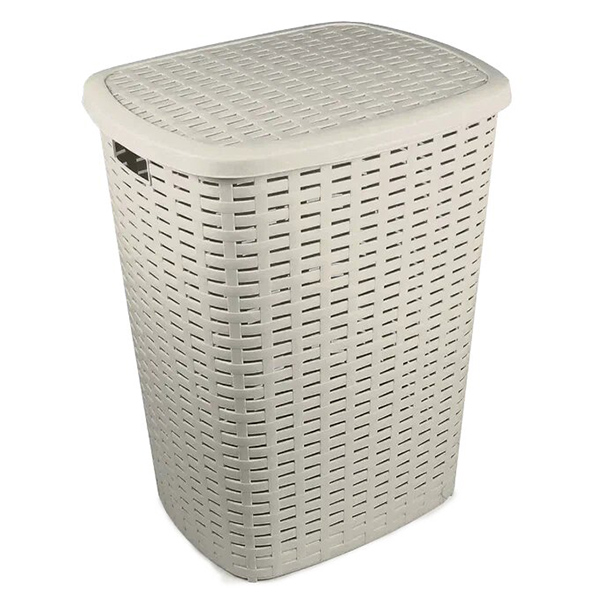 Корзина для белья ROSO 50л бежевая (то)